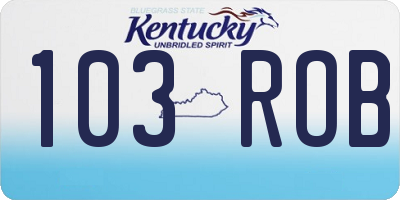 KY license plate 103ROB