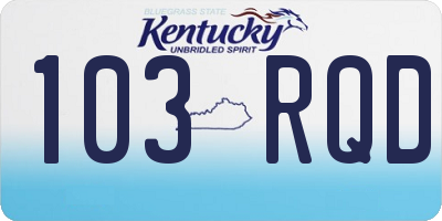 KY license plate 103RQD