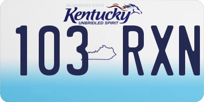 KY license plate 103RXN