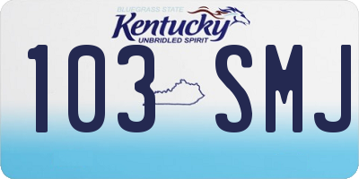 KY license plate 103SMJ