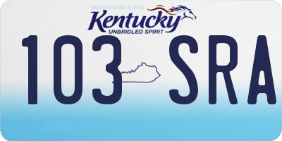KY license plate 103SRA