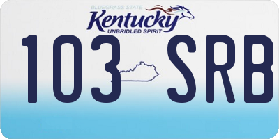 KY license plate 103SRB
