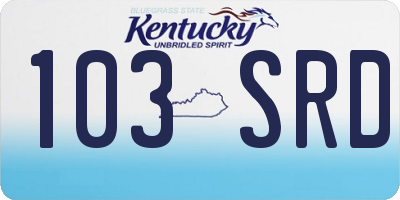 KY license plate 103SRD