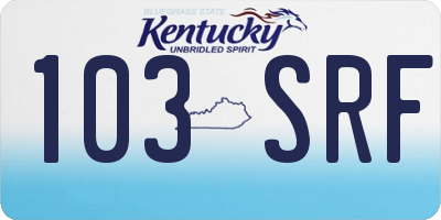 KY license plate 103SRF