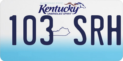 KY license plate 103SRH