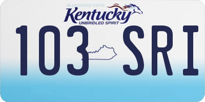 KY license plate 103SRI