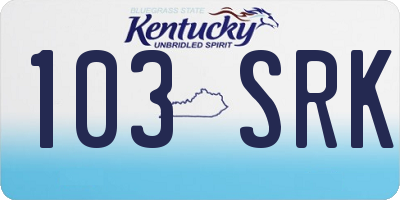 KY license plate 103SRK