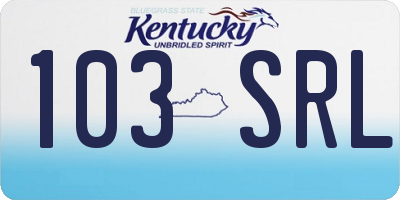 KY license plate 103SRL