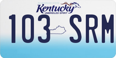 KY license plate 103SRM