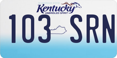 KY license plate 103SRN