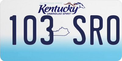 KY license plate 103SRO