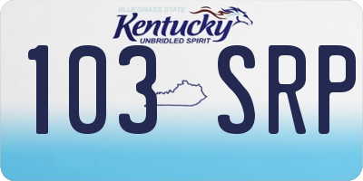 KY license plate 103SRP