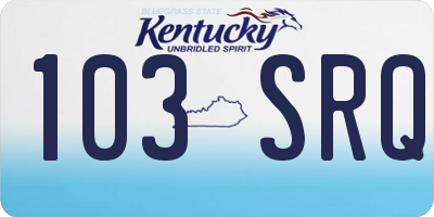 KY license plate 103SRQ