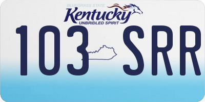KY license plate 103SRR