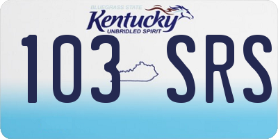 KY license plate 103SRS