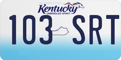 KY license plate 103SRT