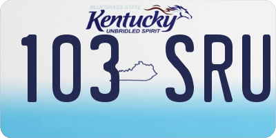 KY license plate 103SRU