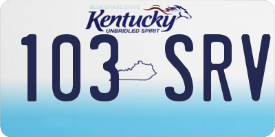KY license plate 103SRV