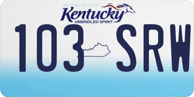 KY license plate 103SRW