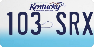 KY license plate 103SRX
