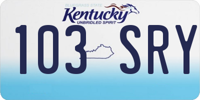 KY license plate 103SRY