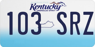 KY license plate 103SRZ