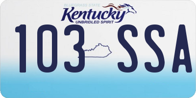 KY license plate 103SSA