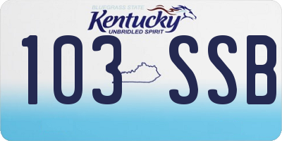 KY license plate 103SSB