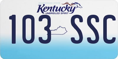 KY license plate 103SSC