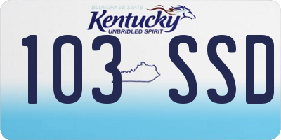KY license plate 103SSD