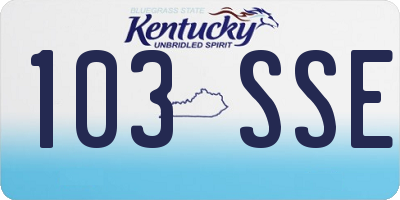 KY license plate 103SSE