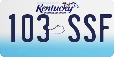 KY license plate 103SSF
