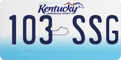 KY license plate 103SSG