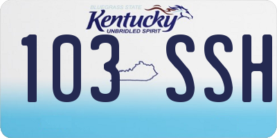 KY license plate 103SSH