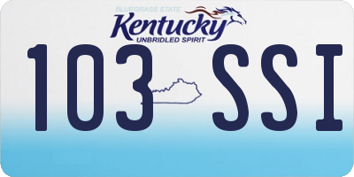 KY license plate 103SSI