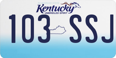 KY license plate 103SSJ