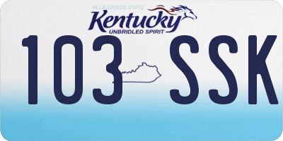 KY license plate 103SSK