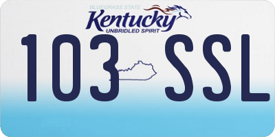 KY license plate 103SSL