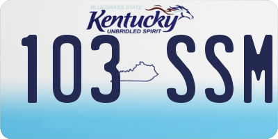 KY license plate 103SSM