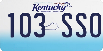 KY license plate 103SSO