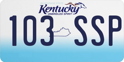 KY license plate 103SSP