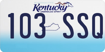 KY license plate 103SSQ