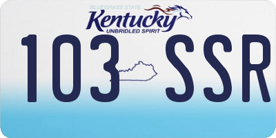 KY license plate 103SSR