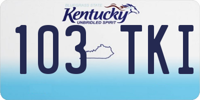 KY license plate 103TKI