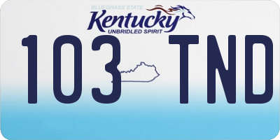 KY license plate 103TND