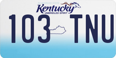 KY license plate 103TNU
