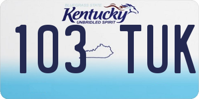 KY license plate 103TUK