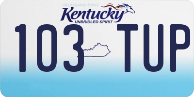 KY license plate 103TUP