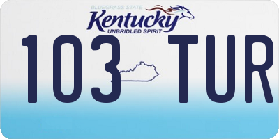 KY license plate 103TUR