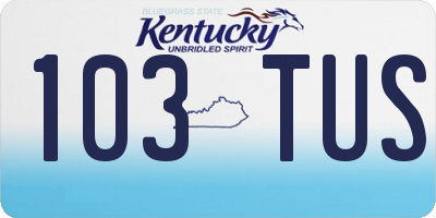 KY license plate 103TUS